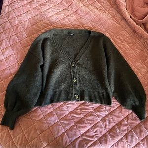 Topshop Olive Green Cardigan